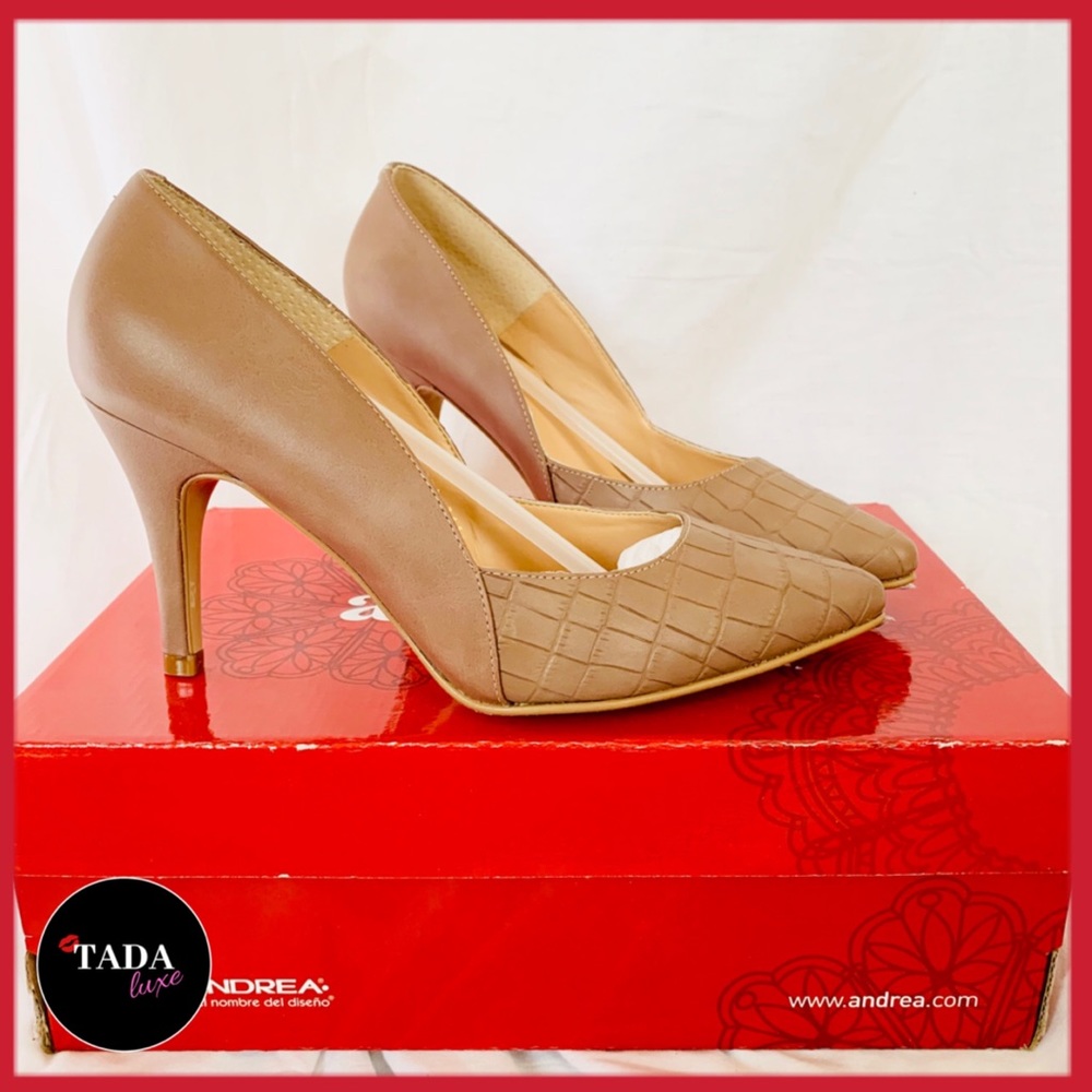 NEW. Faux Leather Pumps. Taupe Size 8